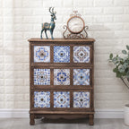Mid-Century Vintage Cabinet with Drawers-Unique Pattern