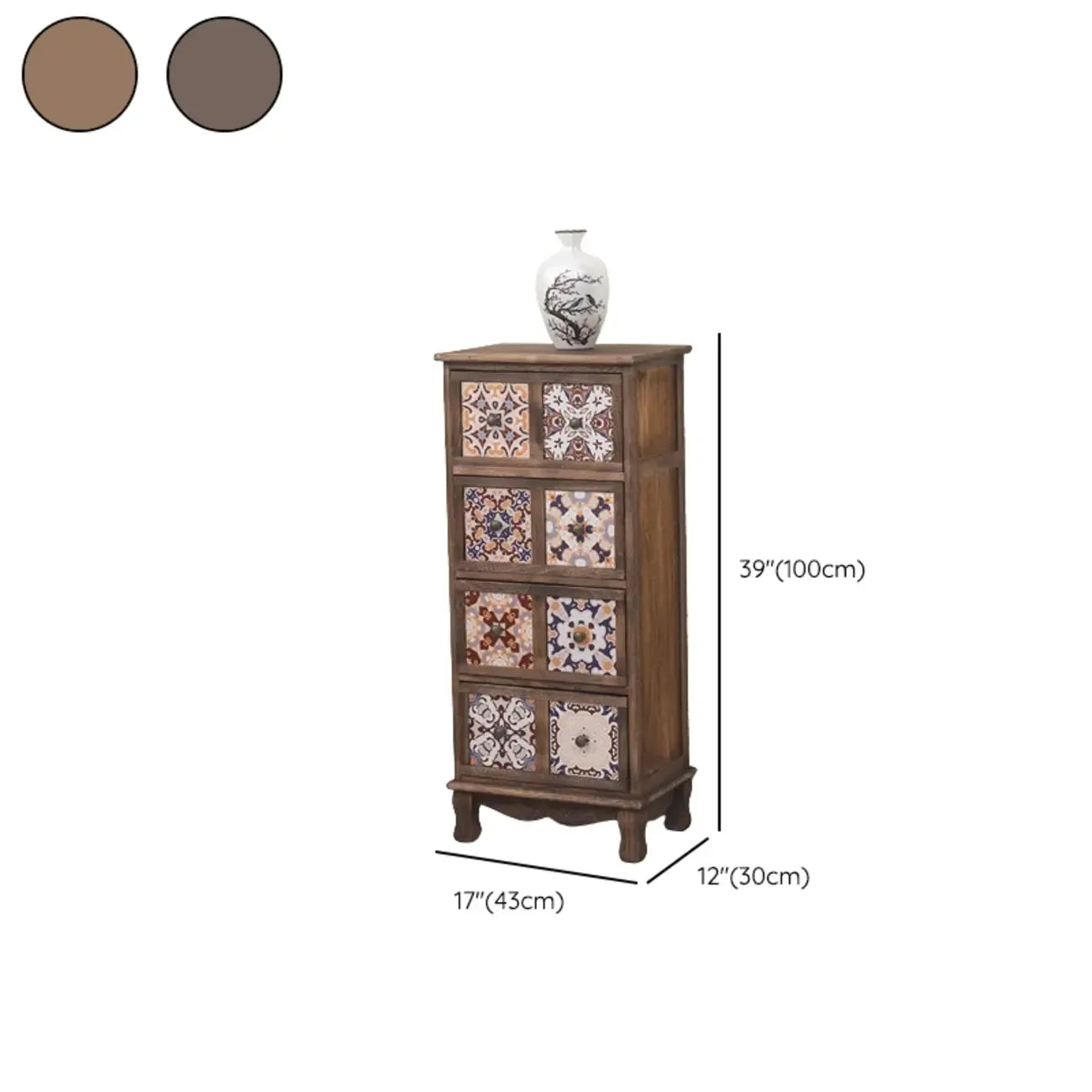 Mid-Century Vintage Cabinet with Drawers-Unique Pattern