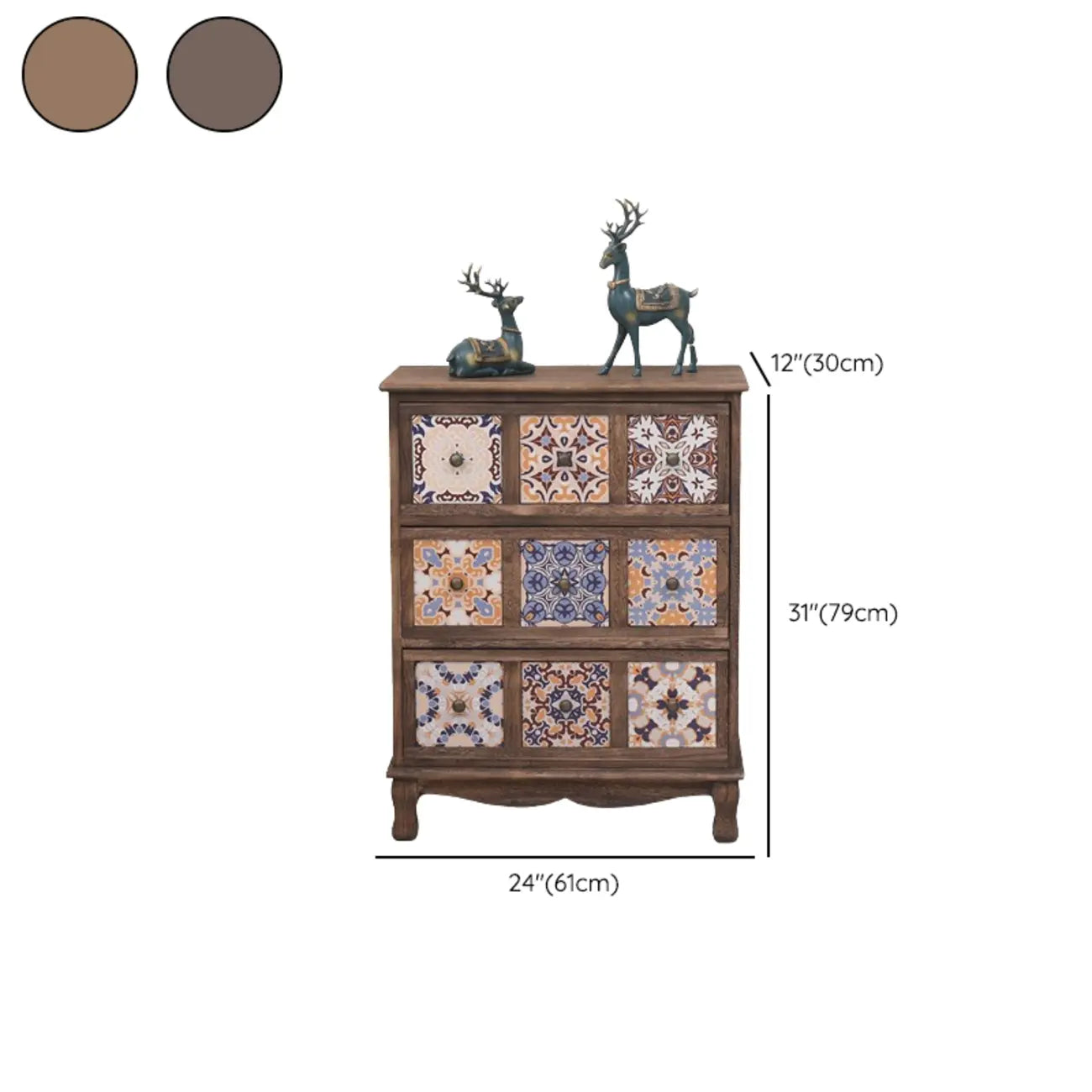 Mid-Century Vintage Cabinet with Drawers-Unique Pattern