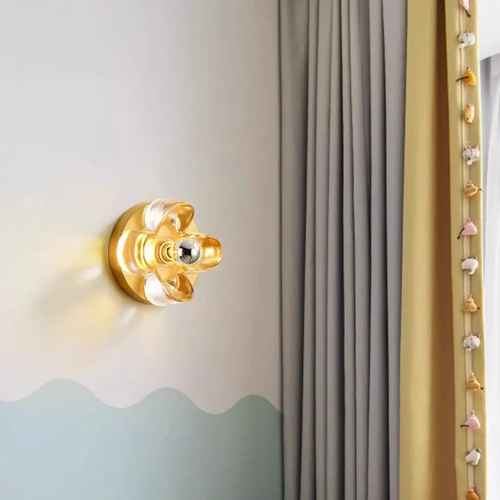Modern Elegant Glass LED Vanity Light with Flower Design