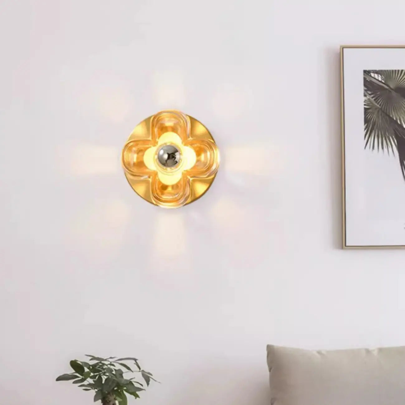 Modern Elegant Glass LED Vanity Light with Flower Design
