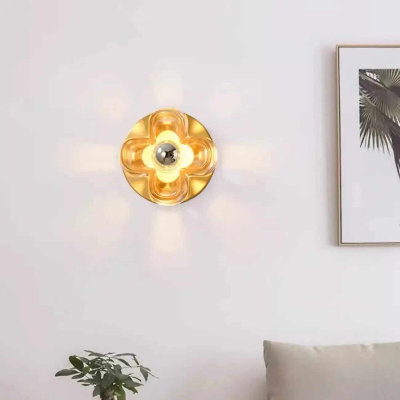 Modern Elegant Glass LED Vanity Light with Flower Design