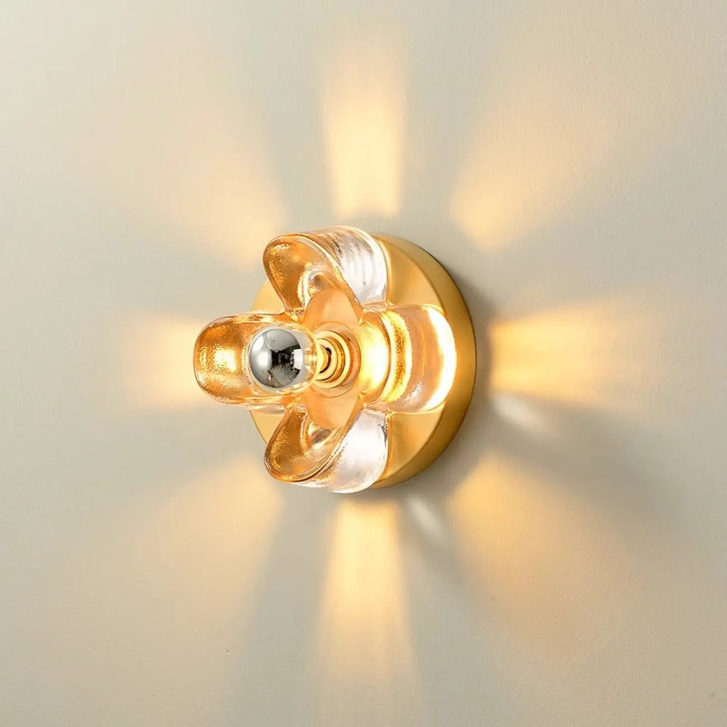 Modern Elegant Glass LED Vanity Light with Flower Design