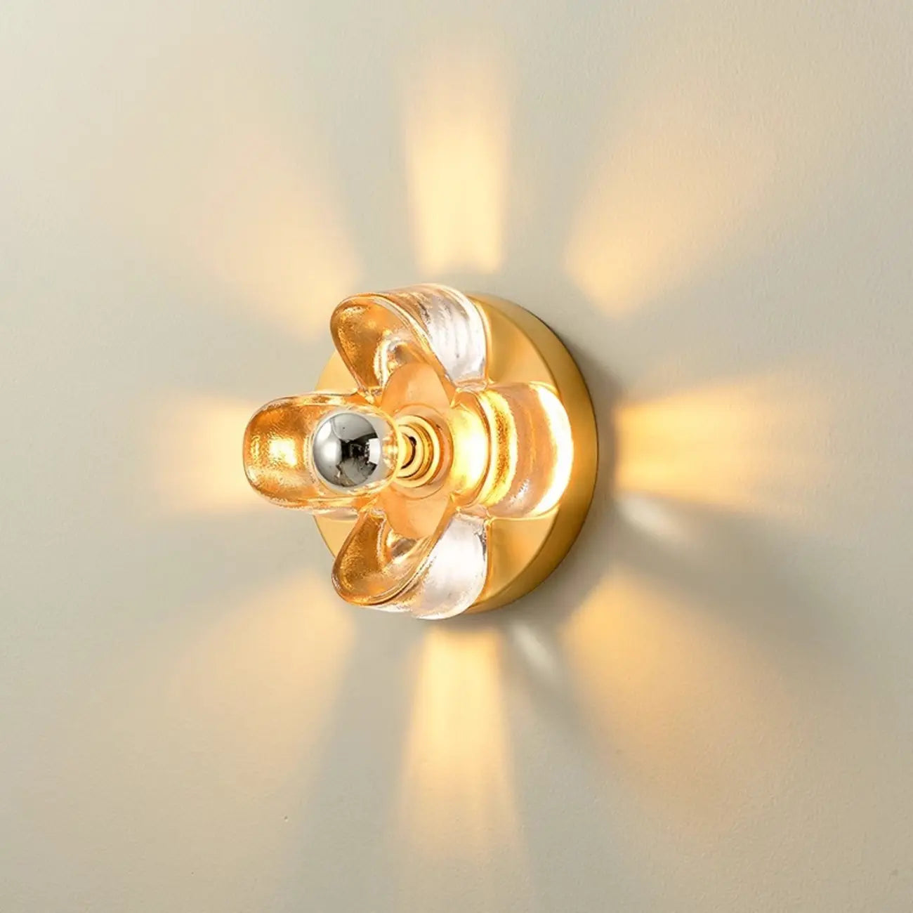Modern Elegant Glass LED Vanity Light with Flower Design
