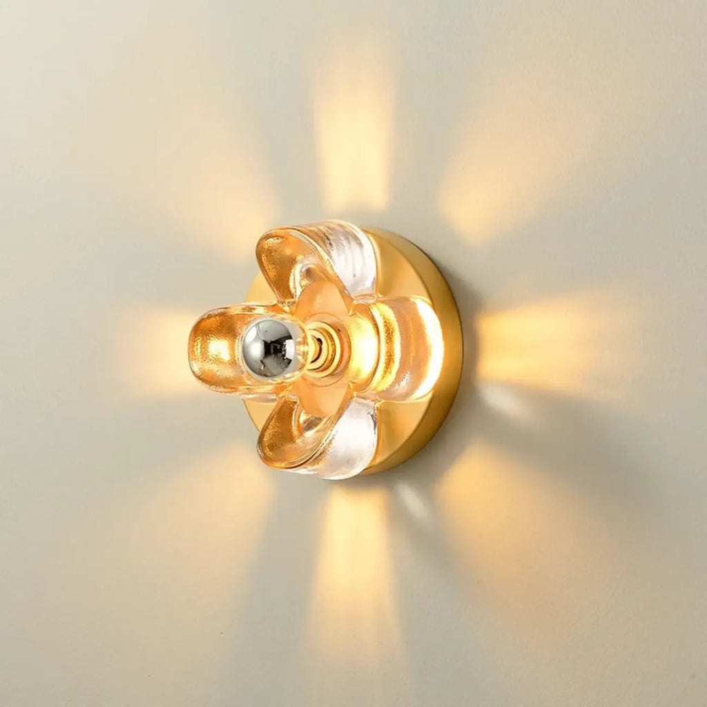 Modern Elegant Glass LED Vanity Light with Flower Design