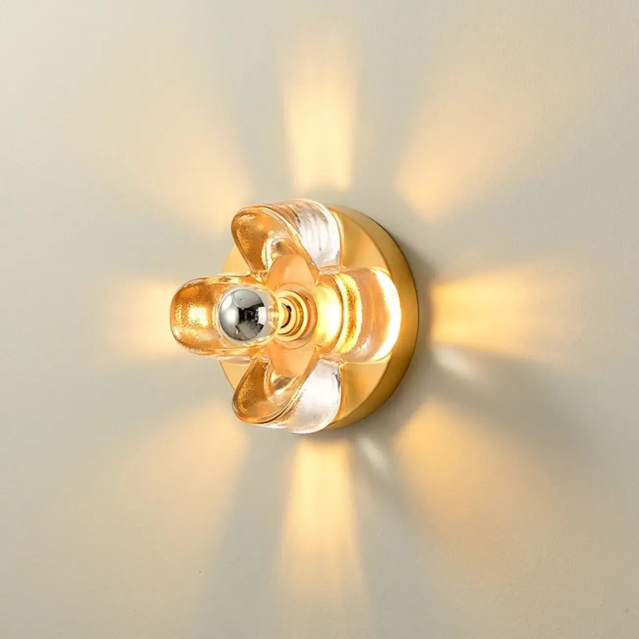 Modern Elegant Glass LED Vanity Light with Flower Design
