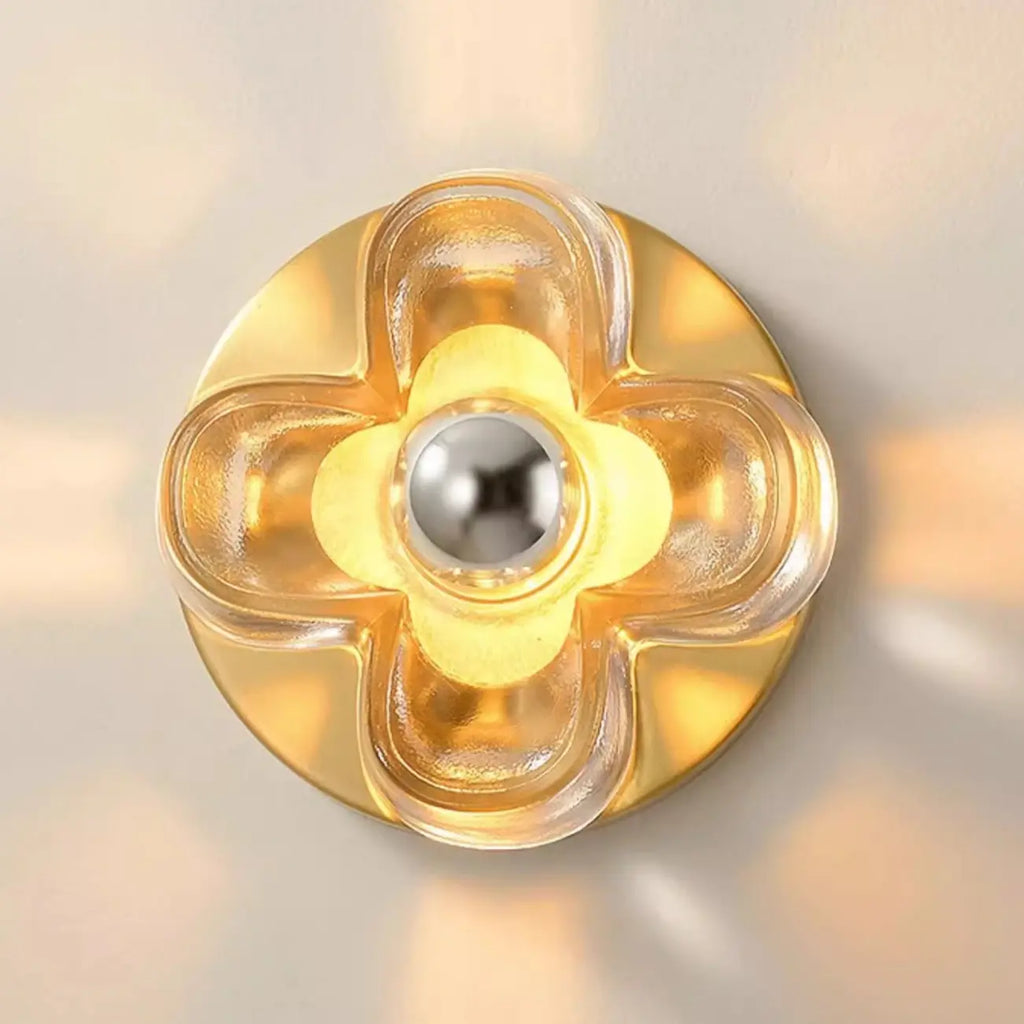 Modern Elegant Glass LED Vanity Light with Flower Design