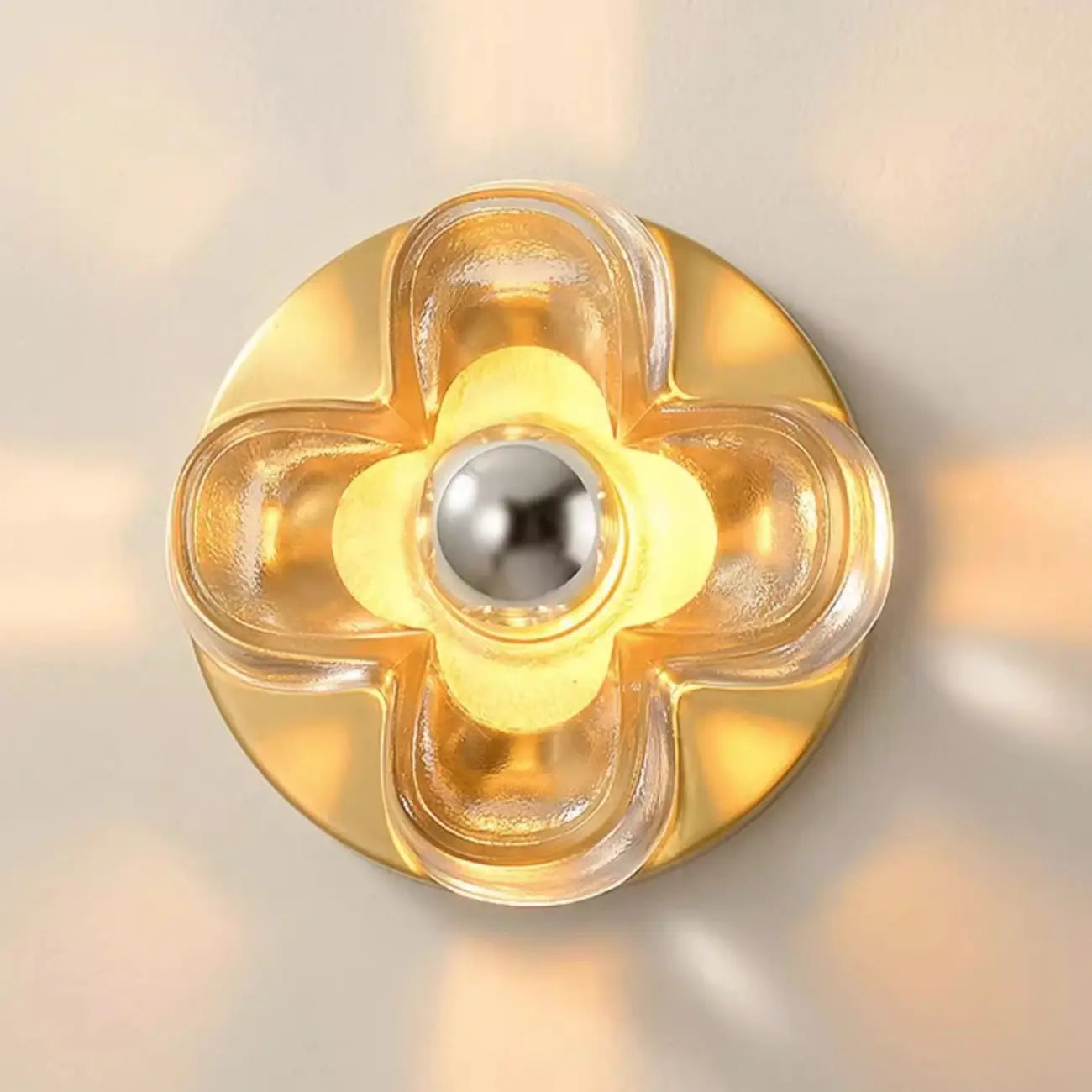 Modern Elegant Glass LED Vanity Light with Flower Design