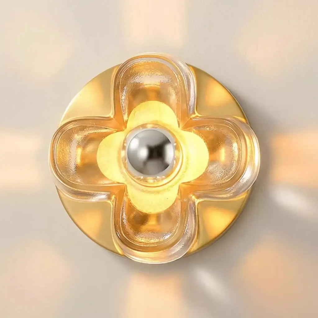 Modern Elegant Glass LED Vanity Light with Flower Design