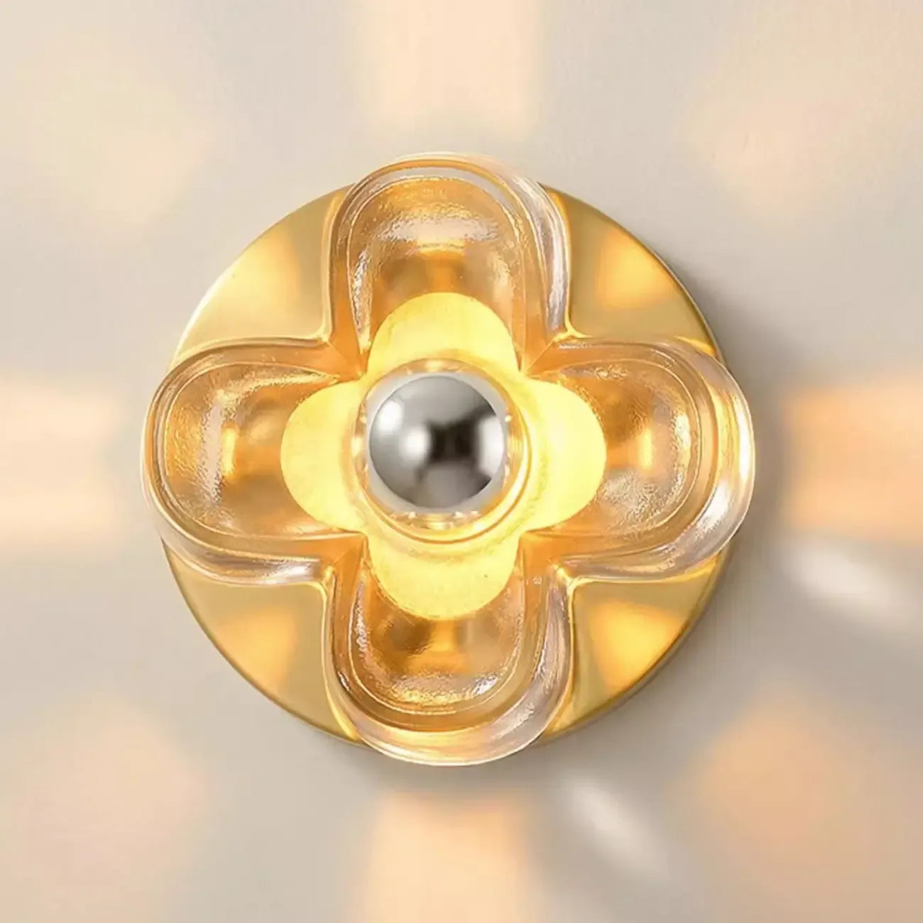 Modern Elegant Glass LED Vanity Light with Flower Design