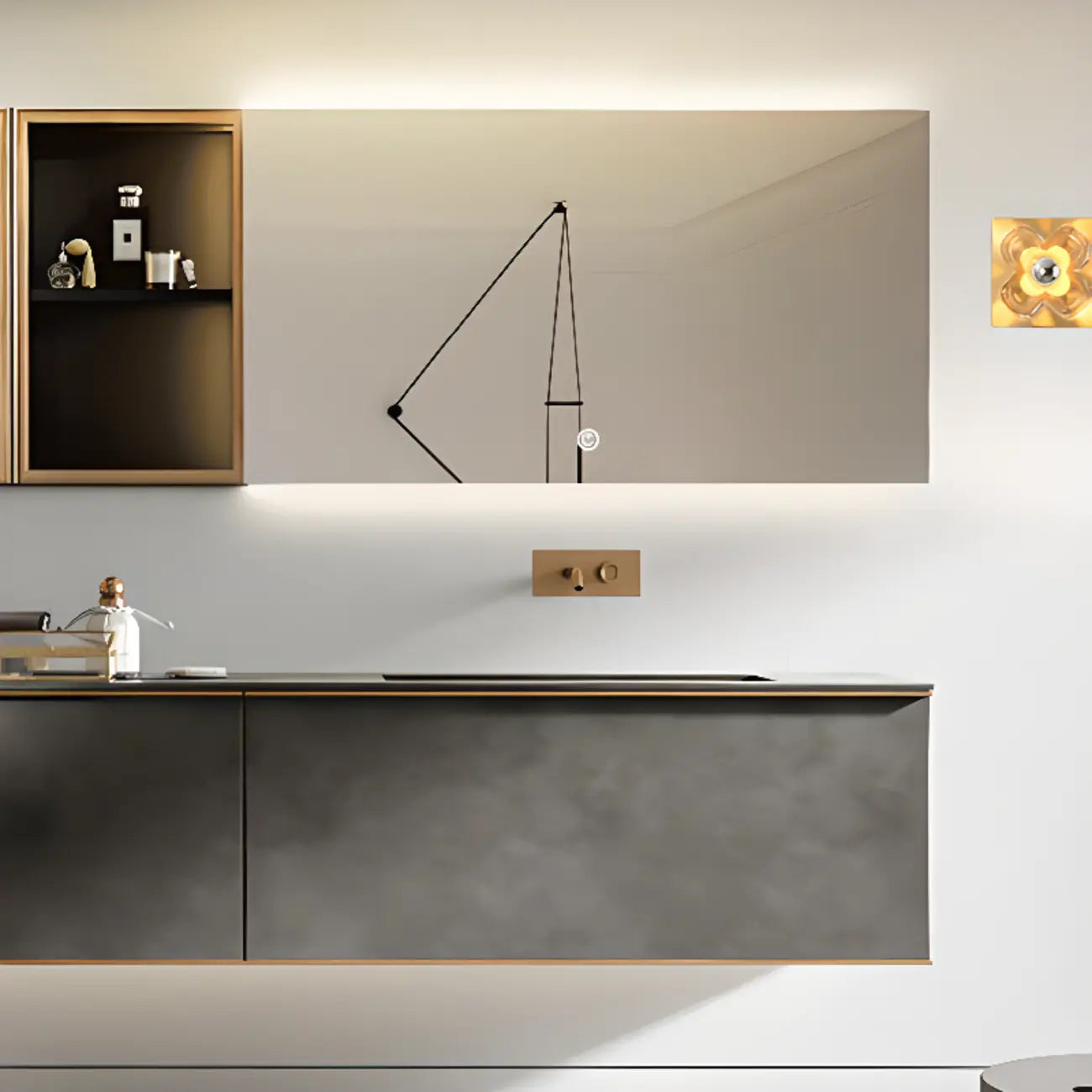 Modern Elegant Glass LED Vanity Light with Flower Design