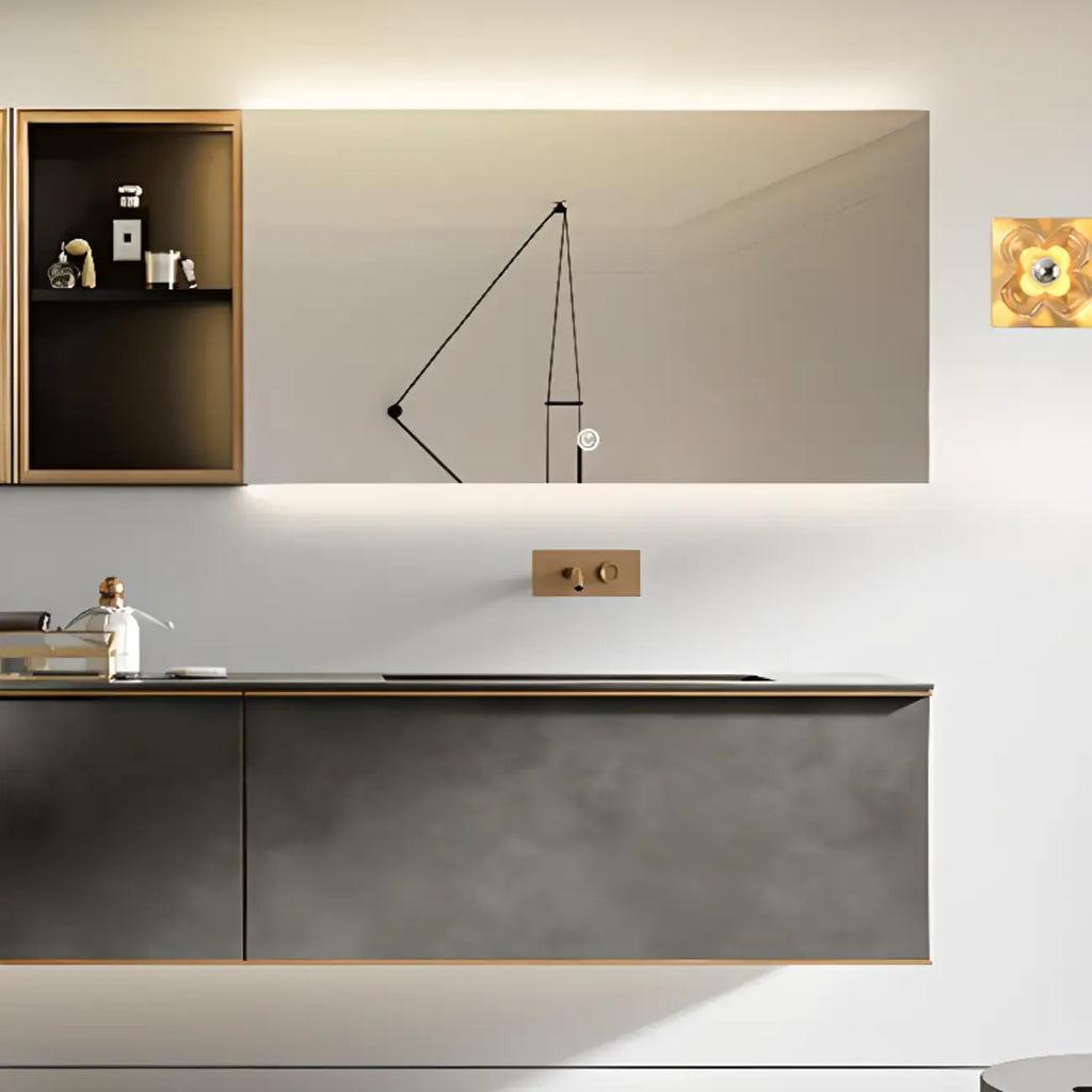 Modern Elegant Glass LED Vanity Light with Flower Design