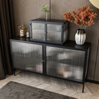 Black Metal Wall-Mounted Kitchen China Cabinet