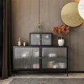 Black Metal Wall-Mounted Kitchen China Cabinet
