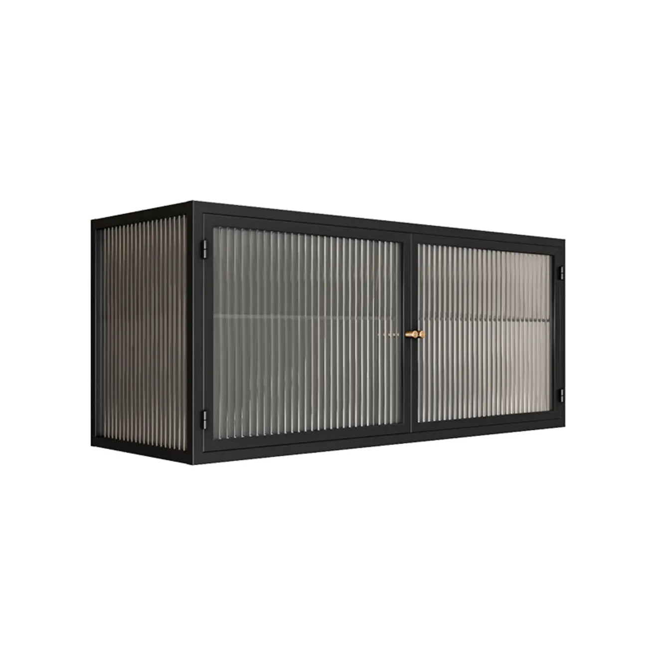 Black Metal Wall-Mounted Kitchen China Cabinet