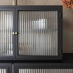 Black Metal Wall-Mounted Kitchen China Cabinet