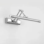 Modern Silver Stretchable Bathroom Vanity Light White Light LED