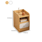 Modern Bedside Table with Drawers - White Nightstand