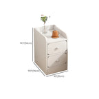 Modern Bedside Table with Drawers - White Nightstand