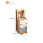 Modern Bedside Table with Drawers - White Nightstand