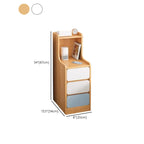 Modern Bedside Table with Drawers - White Nightstand