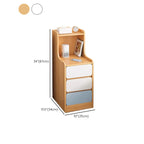 Modern Bedside Table with Drawers - White Nightstand