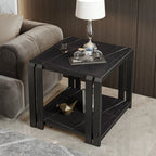 Modern Sintered Stone Square Side Table for Living Room