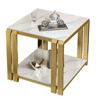 Modern Sintered Stone Square Side Table for Living Room