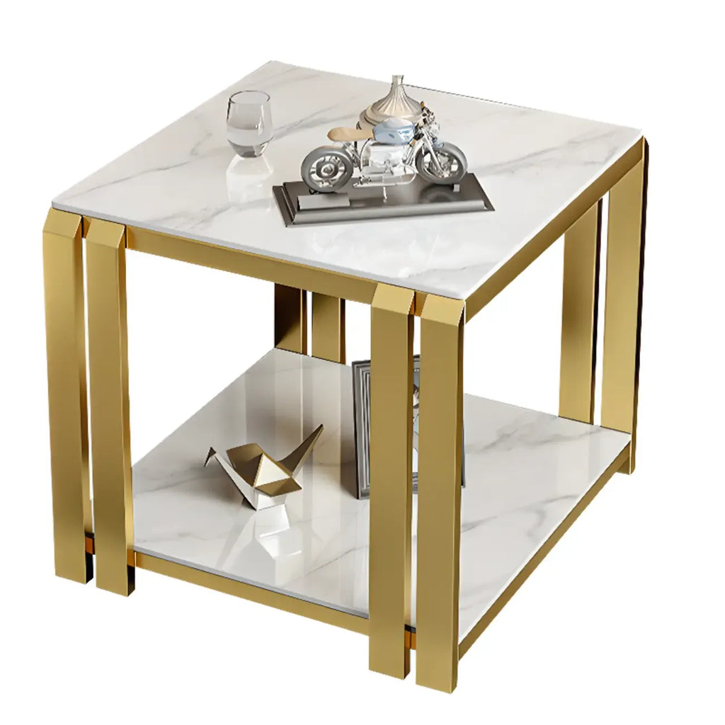 Modern Sintered Stone Square Side Table for Living Room