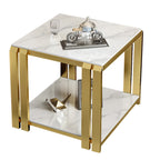 Modern Sintered Stone Square Side Table for Living Room
