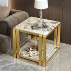 Modern Sintered Stone Square Side Table for Living Room