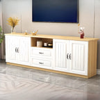 Rectangle Grey Wooden TV Stand with Storage for Living Room