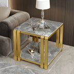 Modern Sintered Stone Square Side Table for Living Room