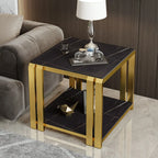 Modern Sintered Stone Square Side Table for Living Room