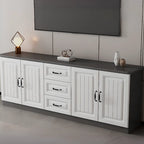 Rectangle Grey Wooden TV Stand with Storage for Living Room