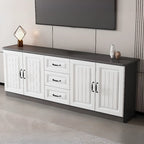 Rectangle Grey Wooden TV Stand with Storage for Living Room
