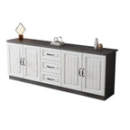 Rectangle Grey Wooden TV Stand with Storage for Living Room