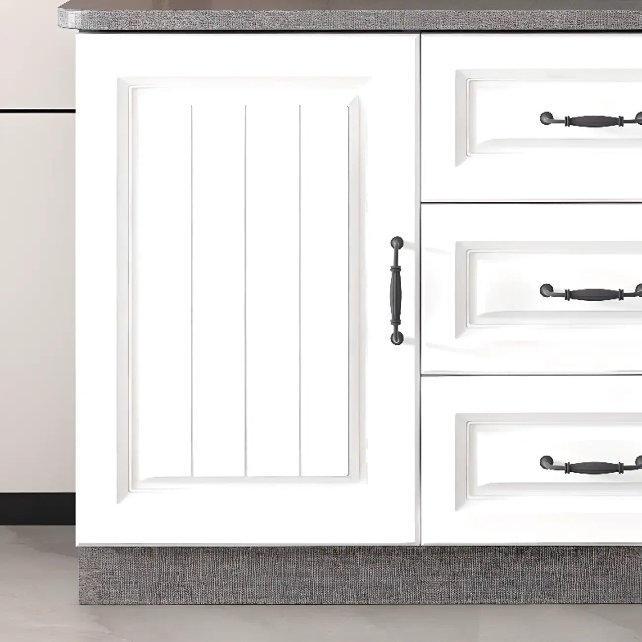 Rectangle Grey Wooden TV Stand with Storage for Living Room
