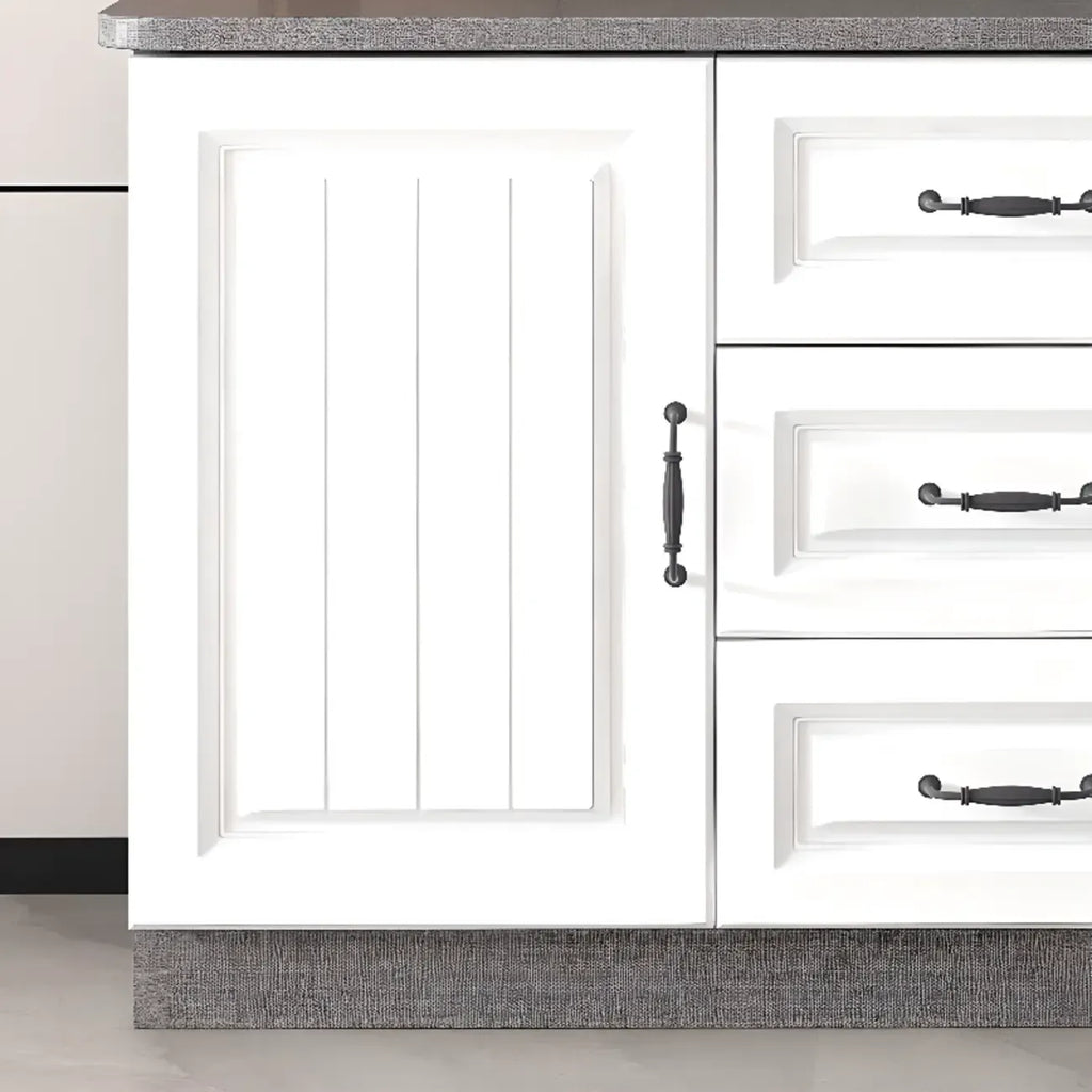 Rectangle Grey Wooden TV Stand with Storage for Living Room