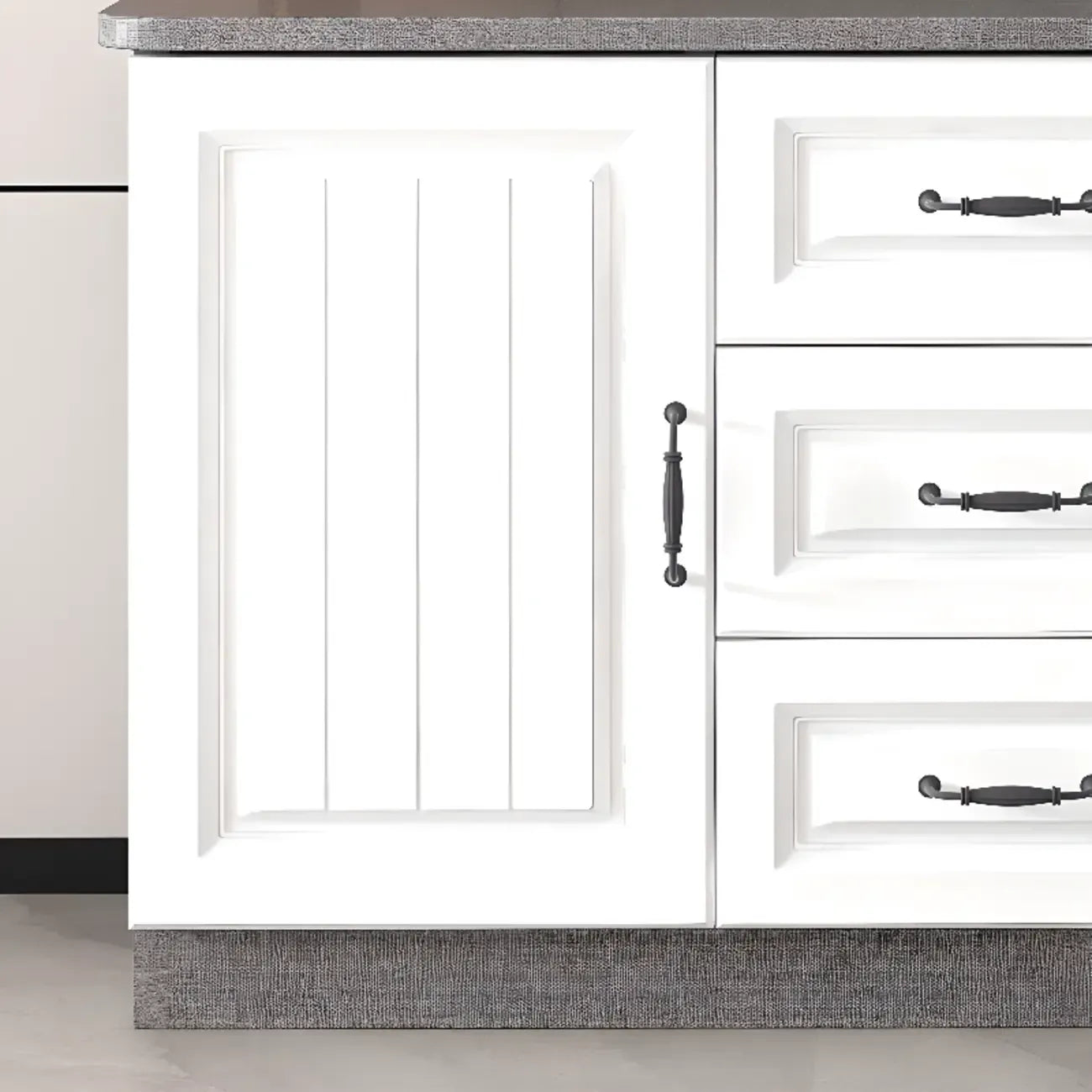 Rectangle Grey Wooden TV Stand with Storage for Living Room