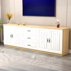 Rectangle Grey Wooden TV Stand with Storage for Living Room