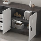 Rectangle Grey Wooden TV Stand with Storage for Living Room