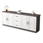 Rectangle Grey Wooden TV Stand with Storage for Living Room
