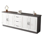 Rectangle Grey Wooden TV Stand with Storage for Living Room