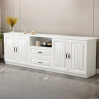 Rectangle Grey Wooden TV Stand with Storage for Living Room