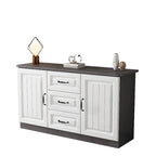 Rectangle Grey Wooden TV Stand with Storage for Living Room