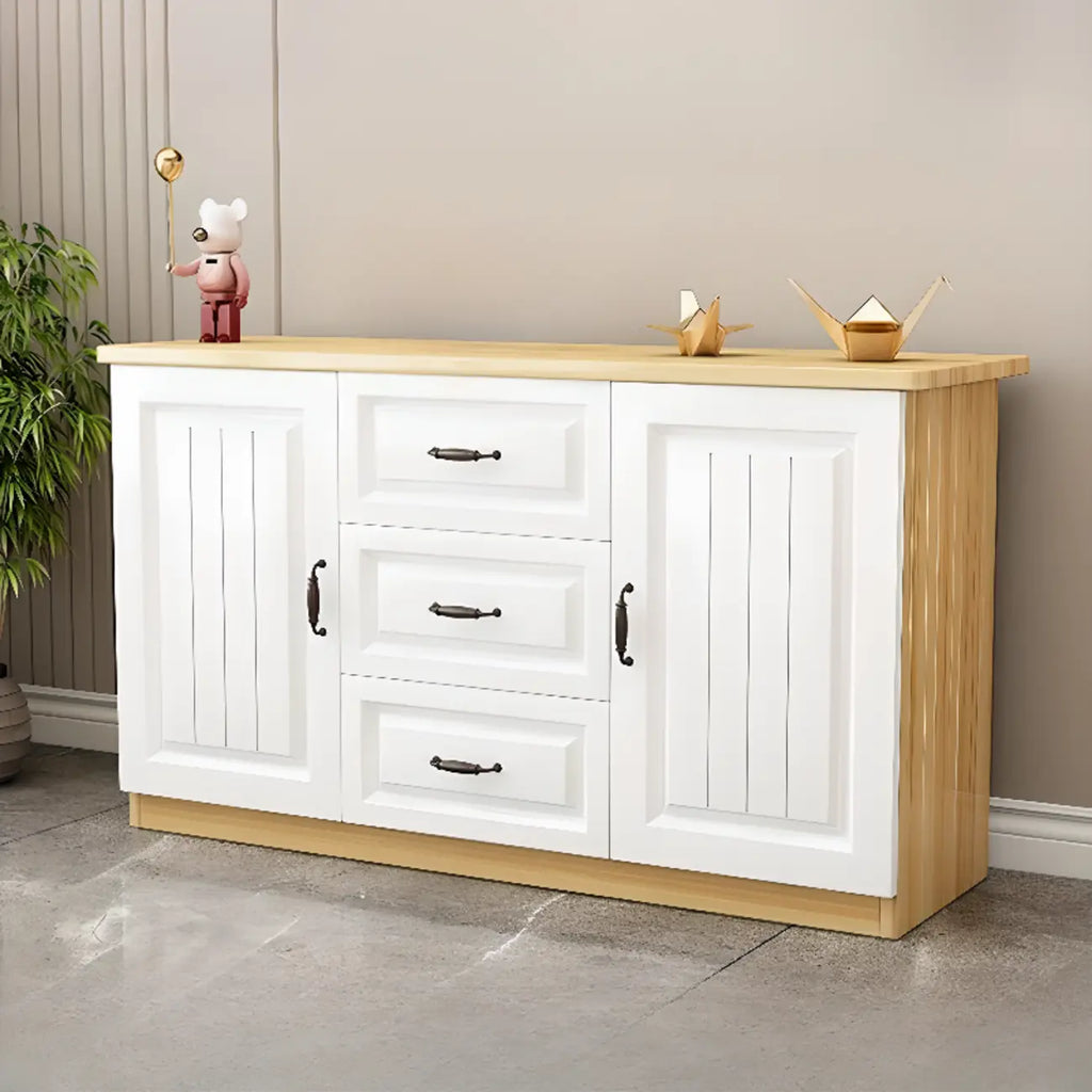 Rectangle Grey Wooden TV Stand with Storage for Living Room