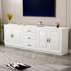 Rectangle Grey Wooden TV Stand with Storage for Living Room