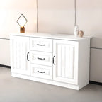 Rectangle Grey Wooden TV Stand with Storage for Living Room
