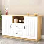 Rectangle Grey Wooden TV Stand with Storage for Living Room